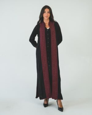 One-piece open caftan (burgundy kimono top)