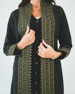 One-piece open caftan (kimono top, green)