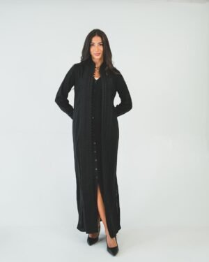 One-piece open caftan (black kimono top)