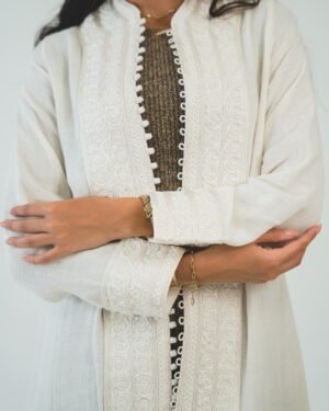 One-piece open caftan (kimono top, off-white)